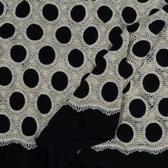 Black Colour Cotton Cutwork Embroidered Fabric