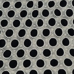 Black Colour Cotton Cutwork Embroidered Fabric