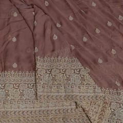 Pink Colour Georgette Embroidered Fabric