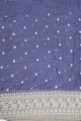 Purple Colour Georgette Embroidered Fabric