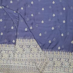 Purple Colour Georgette Embroidered Fabric