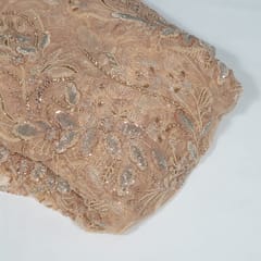 Gold Colour Imported Net Embroidered Fabric