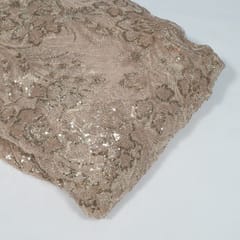Gold Colour Imported Net Embroidered Fabric