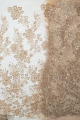 Gold Colour Imported Net Embroidered Fabric