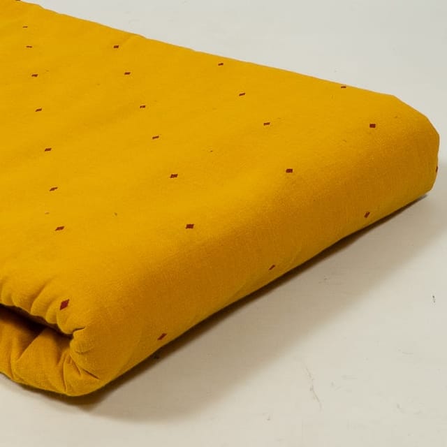 Yellow Colour Cotton Dobby Jacquard Fabric