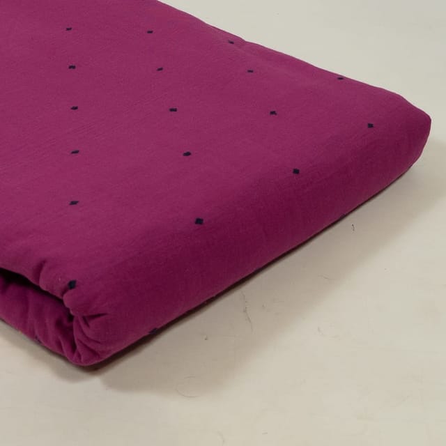 Wine Colour Cotton Dobby Jacquard Fabric