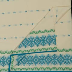 Sky Blue Colour Jamdani Cotton Fabric