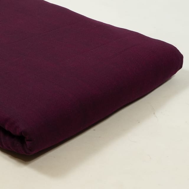 Wine Colour Rayon Slub Fabric