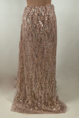 Onion Pink Colour Net Embroidered Fabric