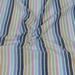 Blue Colour Seersucker Stripes Fabric
