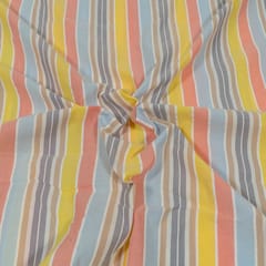 Sky Blue Colour Cotton Seersucker Stripes Fabric i