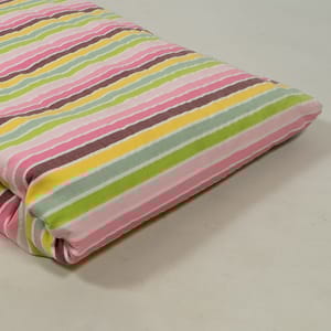 Pink Colour Cotton Seersucker Stripes Fabric