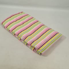 Pink Colour Cotton Seersucker Stripes Fabric