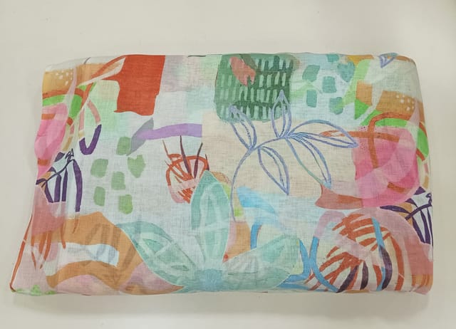 Poly Linen Printed fabric