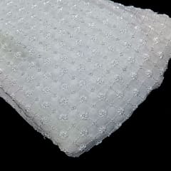 White dyeable georgette embroidery fabric