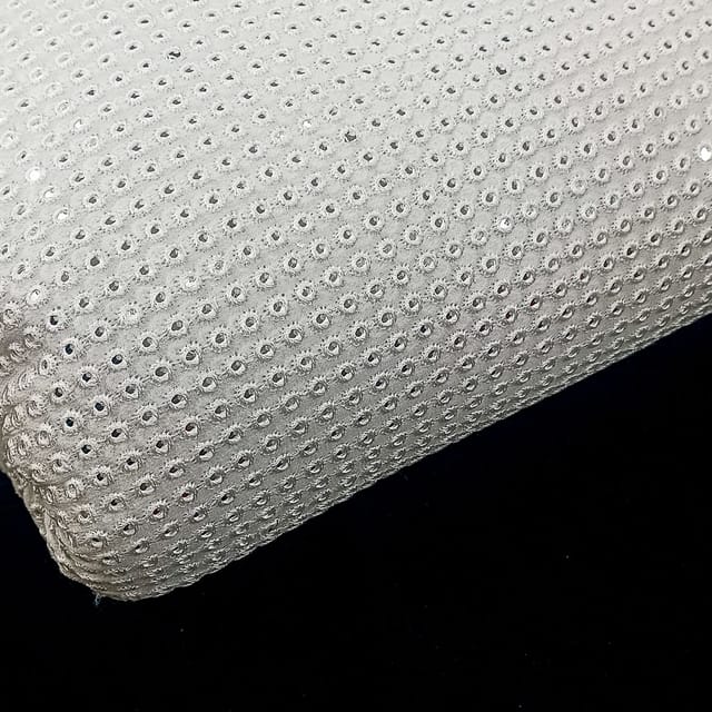 White dyeable georgette embroidery fabric