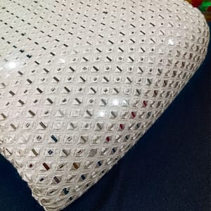 White dyeable georgette embroidery fabric