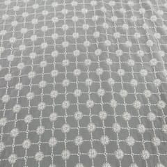 White dyeable georgette embroidery fabric