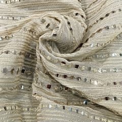 White dyeable georgette embroidery fabric