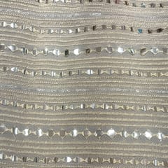 White dyeable georgette embroidery fabric