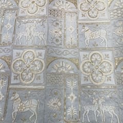 White dyeable georgette embroidery fabric