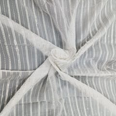 White dyeable georgette embroidery fabric