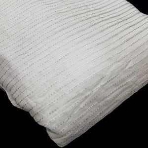 White dyeable georgette embroidery fabric