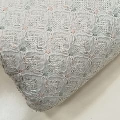 White dyeable georgette embroidery fabric