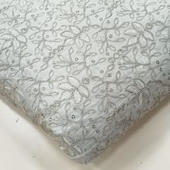 White dyeable georgette embroidery fabric