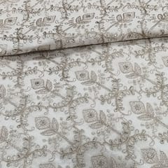 White dyeable georgette embroidery fabric