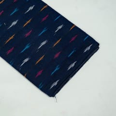 Blue Colour Cotton Ikat Fabric