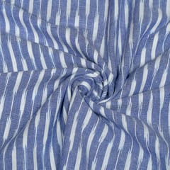 Blue Colour Cotton Ikat Fabric