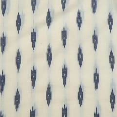 White Colour Cotton Ikat Fabric