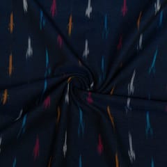 Blue Colour Cotton Ikat Fabric