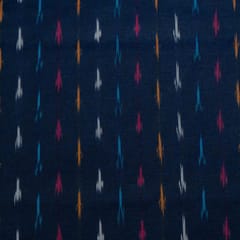 Blue Colour Cotton Ikat Fabric