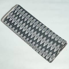 Grey Colour Cotton Ikat Fabric
