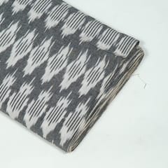Grey Colour Cotton Ikat Fabric