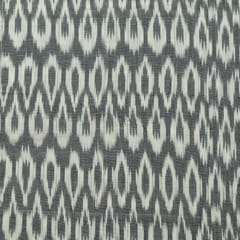 Grey Colour Cotton Ikat Fabric