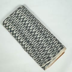 Grey Colour Cotton Ikat Fabric