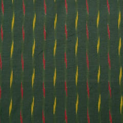 Green Colour Cotton Ikat Fabric