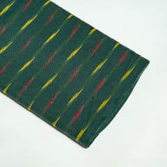 Green Colour Cotton Ikat Fabric