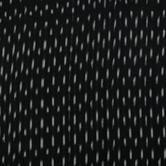 Black Colour Cotton Ikat Fabric