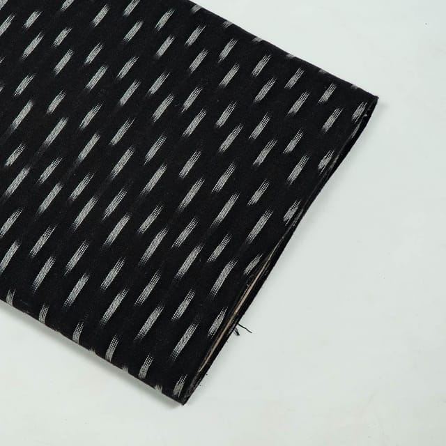 Black Colour Cotton Ikat Fabric
