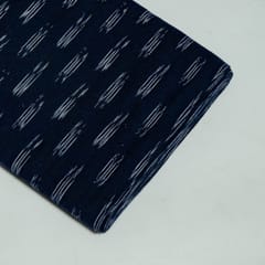 Blue Colour Cotton Ikat Fabric