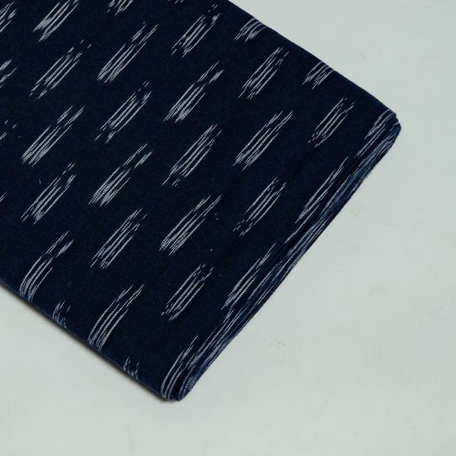 Blue Colour Cotton Ikat Fabric
