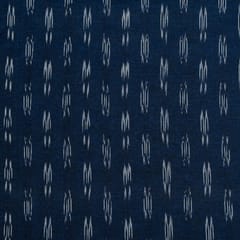 Blue Colour Cotton Ikat Fabric