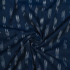 Blue Colour Cotton Ikat Fabric