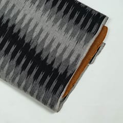 Black and Grey Colour Cotton Ikat Fabric