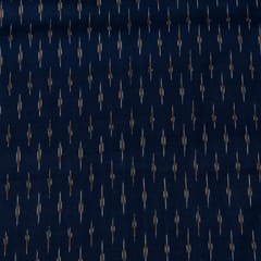Blue Colour Cotton Ikat Fabric