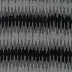 Black and Grey Colour Cotton Ikat Fabric